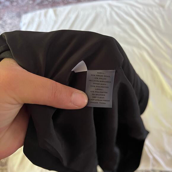 Ann Taylor Black Wool Collarless Blazer Plus Size 16 Career Office Work - Picture 12 of 13